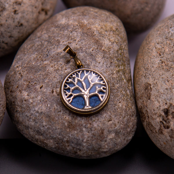 Handcrafted Bespoke Tree of Life (small) Pendant; set in bronze effect metal bezel.| Jabbawocky Crafts (jabbawockycrafts.co.uk)