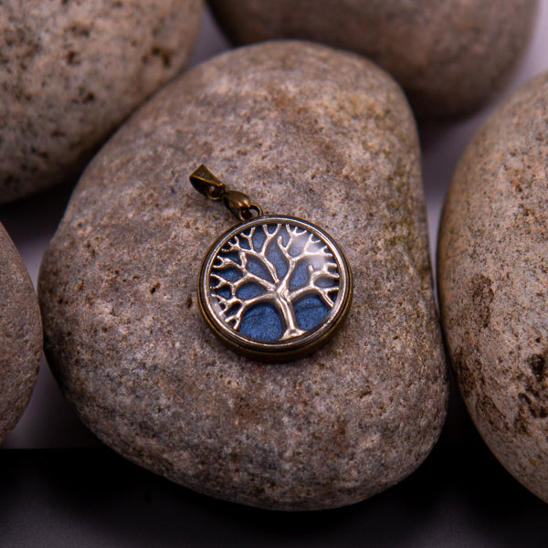 Handcrafted Bespoke Tree of Life (small) Pendant; set in bronze effect metal bezel.| Jabbawocky Crafts (jabbawockycrafts.co.uk)