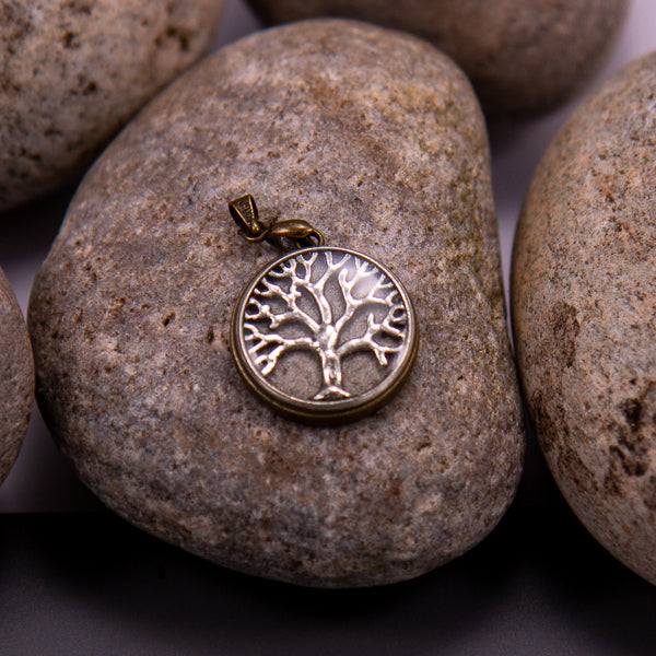 Handcrafted Bespoke Tree of Life (small) Pendant; set in bronze effect metal bezel.| Jabbawocky Crafts (jabbawockycrafts.co.uk)