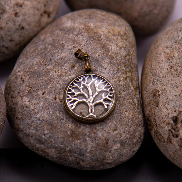 Handcrafted Bespoke Tree of Life (small) Pendant; set in bronze effect metal bezel.| Jabbawocky Crafts (jabbawockycrafts.co.uk)