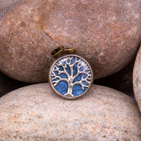 Handcrafted Bespoke Tree of Life (small) Pendant; set in Bronze Effect metal bezel.| Jabbawocky Crafts (jabbawockycrafts.co.uk)